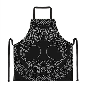 Black And White Viking Yggdrasil Print Apron