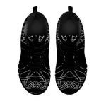 Black And White Viking Yggdrasil Print Black Sneakers