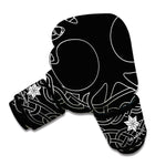 Black And White Viking Yggdrasil Print Boxing Gloves