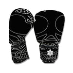 Black And White Viking Yggdrasil Print Boxing Gloves