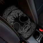 Black And White Viking Yggdrasil Print Car Center Console Cover
