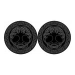 Black And White Viking Yggdrasil Print Car Coasters