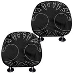 Black And White Viking Yggdrasil Print Car Headrest Covers