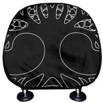 Black And White Viking Yggdrasil Print Car Headrest Covers