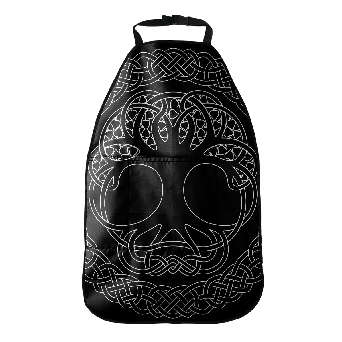 Black And White Viking Yggdrasil Print Car Seat Organizers