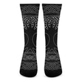 Black And White Viking Yggdrasil Print Crew Socks