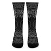 Black And White Viking Yggdrasil Print Crew Socks