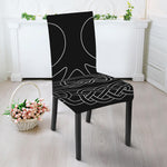 Black And White Viking Yggdrasil Print Dining Chair Slipcover