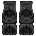 Black And White Viking Yggdrasil Print Front and Back Car Floor Mats