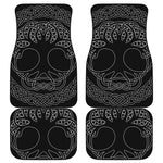 Black And White Viking Yggdrasil Print Front and Back Car Floor Mats