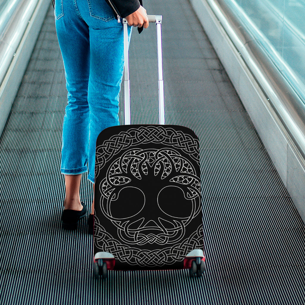 Black And White Viking Yggdrasil Print Luggage Cover