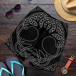 Black And White Viking Yggdrasil Print Men's Shorts