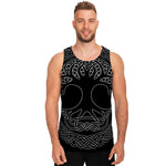 Black And White Viking Yggdrasil Print Men's Tank Top