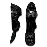 Black And White Viking Yggdrasil Print Muay Thai Shin Guard