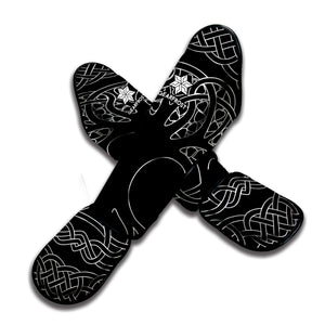 Black And White Viking Yggdrasil Print Muay Thai Shin Guard