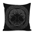 Black And White Viking Yggdrasil Print Pillow Cover