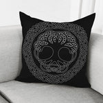 Black And White Viking Yggdrasil Print Pillow Cover