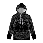 Black And White Viking Yggdrasil Print Pullover Hoodie