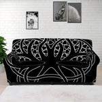 Black And White Viking Yggdrasil Print Sofa Cover