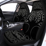 Black And White Viking Yggdrasil Print Universal Fit Car Seat Covers