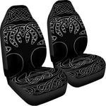 Black And White Viking Yggdrasil Print Universal Fit Car Seat Covers