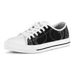 Black And White Viking Yggdrasil Print White Low Top Shoes