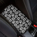 Black And White Vintage Sunflower Print Car Center Console Cover