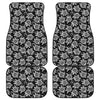 Black And White Vintage Sunflower Print Front and Back Car Floor Mats