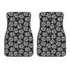 Black And White Vintage Sunflower Print Front Car Floor Mats