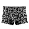 Black And White Vintage Sunflower Print Men's Boxer Briefs