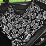 Black And White Vintage Sunflower Print Pet Car Back Seat Cover