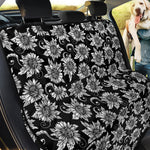 Black And White Vintage Sunflower Print Pet Car Back Seat Cover