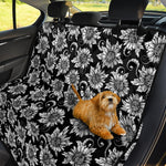 Black And White Vintage Sunflower Print Pet Car Back Seat Cover