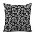 Black And White Vintage Sunflower Print Pillow Cover