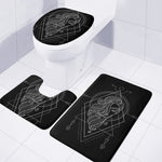Black And White Virgo Sign Print 3 Piece Bath Mat Set