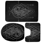 Black And White Virgo Sign Print 3 Piece Bath Mat Set