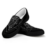 Black And White Virgo Sign Print Black Slip On Shoes