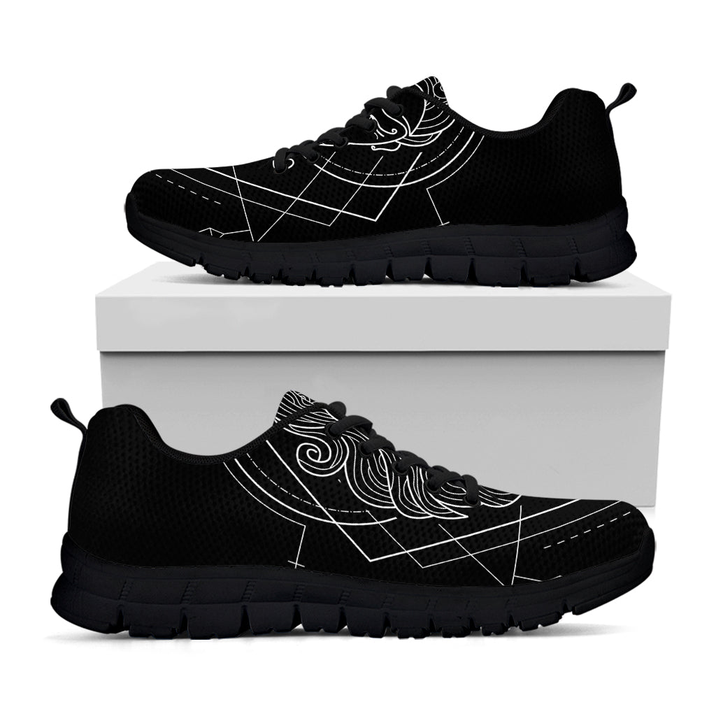 Black And White Virgo Sign Print Black Sneakers