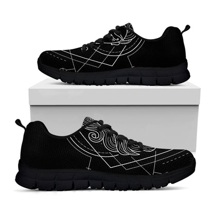 Black And White Virgo Sign Print Black Sneakers