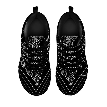 Black And White Virgo Sign Print Black Sneakers