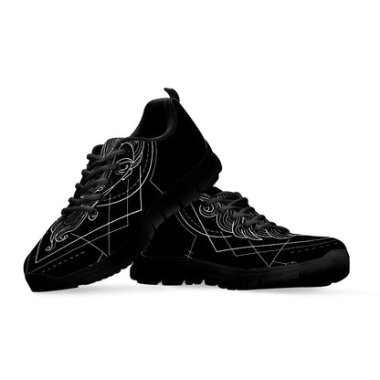 Black And White Virgo Sign Print Black Sneakers