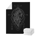 Black And White Virgo Sign Print Blanket