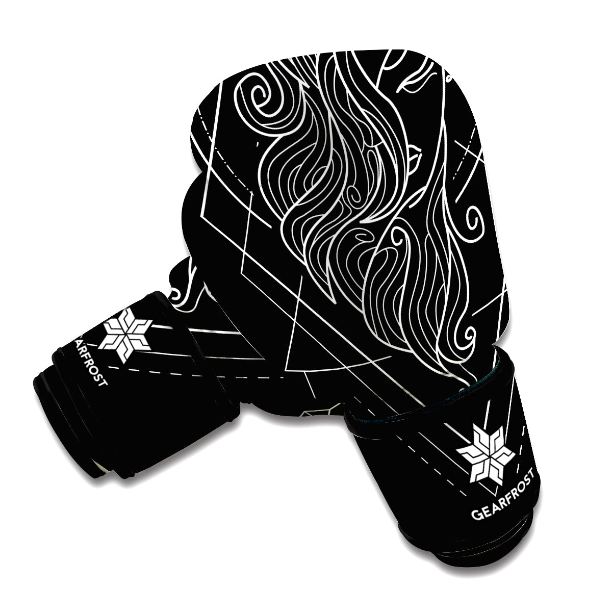Black And White Virgo Sign Print Boxing Gloves