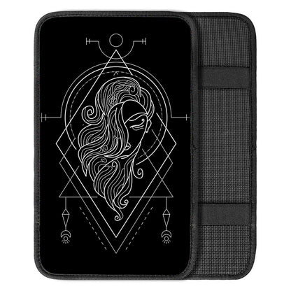 Black And White Virgo Sign Print Car Center Console Cover