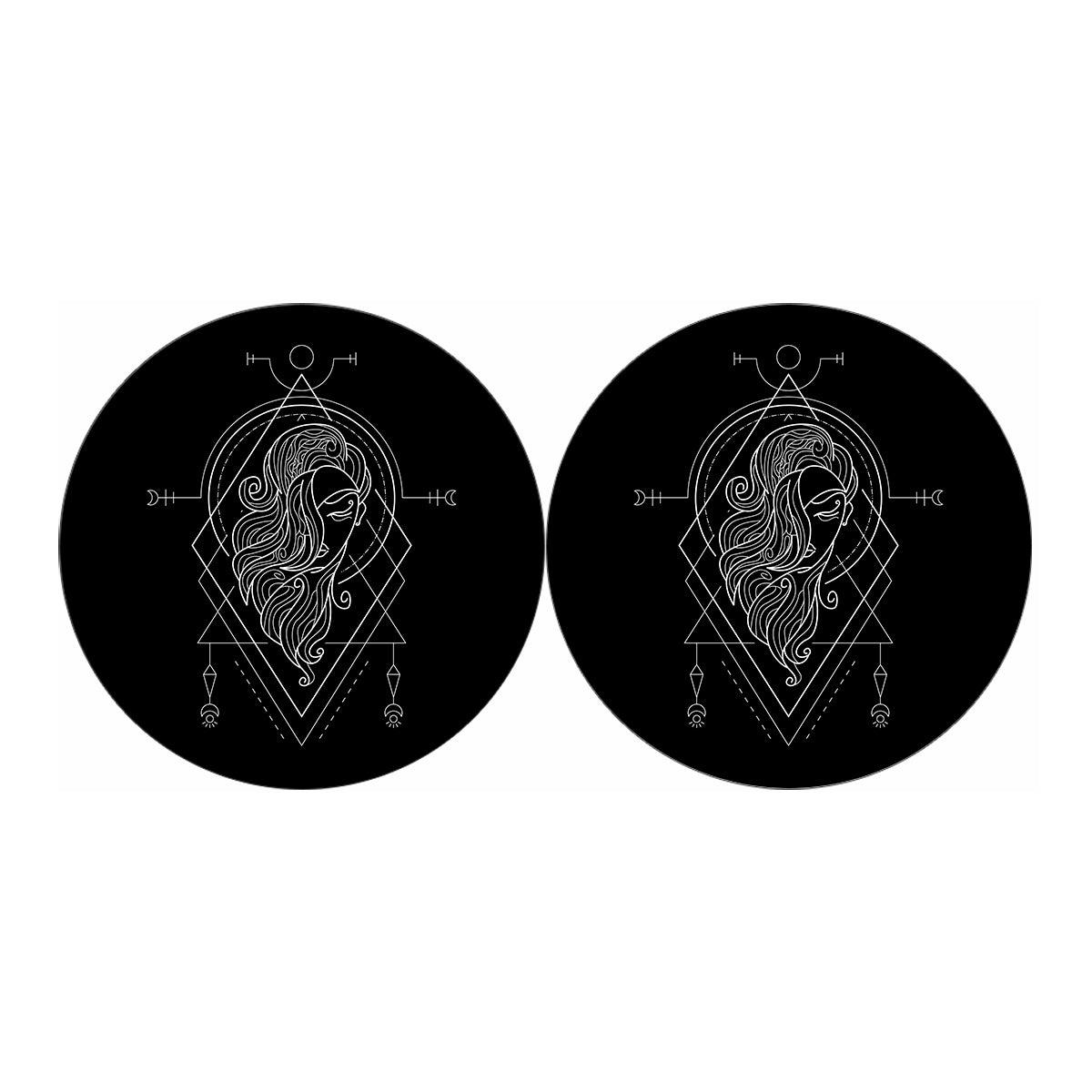 Black And White Virgo Sign Print Car Coasters