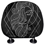 Black And White Virgo Sign Print Car Headrest Covers