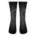 Black And White Virgo Sign Print Crew Socks
