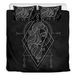 Black And White Virgo Sign Print Duvet Cover Bedding Set