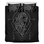 Black And White Virgo Sign Print Duvet Cover Bedding Set