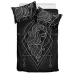 Black And White Virgo Sign Print Duvet Cover Bedding Set